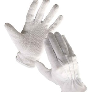 Manusi cusute - tricot interlock din bumbac albit, fara manseta BUSTARD