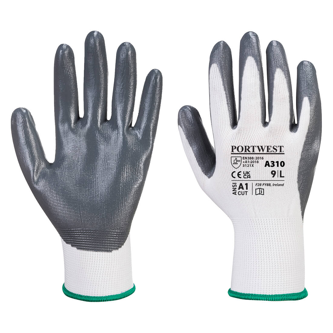 Manusa Flexo Grip Nitrile , alb, gri 1 Manusa Flexo Grip Nitrile , alb, gri