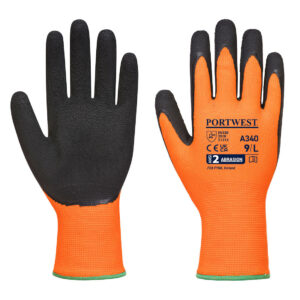 Manusi Hi-Vis Grip - Latex, negru, portocaliu