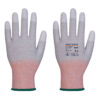 LR13 ESD PU Palm Glove - 12 perechi, alb, gri