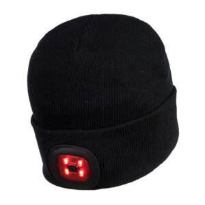 Caciula cu LED dublu reincarcabil - negru