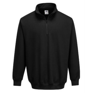 Pulover Sorrento Zip Neck, negru