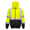 Hanorac Hi-Vis Bicolor cu Fermoar, negru, galben