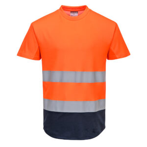 Tricou in 2 tonuri , albastru, portocaliu