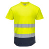 Tricou in 2 tonuri , albastru, galben