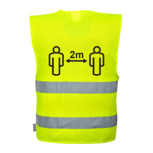 Hi-Vis Social Distancing Vest 2m, galben