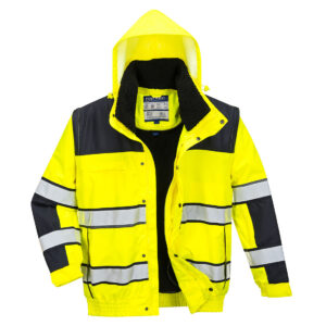 Jacheta Bomber Hi-Vis Classic , negru, galben