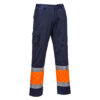 Pantaloni Hi-Vis Two Tone Combat, albastru, portocaliu