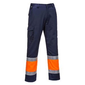 Pantaloni Hi-Vis Two Tone Combat, albastru, portocaliu