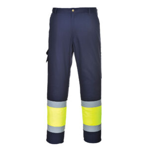 Pantaloni Hi-Vis Two Tone Combat, albastru, galben