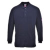 Flame Resistant Anti-Static Long Sleeve Polo Shirt, albastru