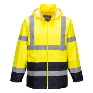 Jacheta de Ploaie Hi-Vis Contrast, albastru, galben