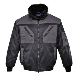Jacheta Pilot Doua Tonuri, negru, gri