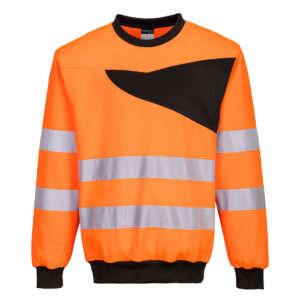 Hanorac PW2 Hi-Vis Crew Neck, negru, portocaliu