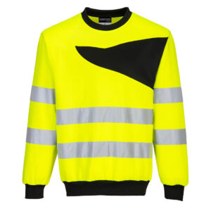 Hanorac PW2 Hi-Vis Crew Neck, negru, galben