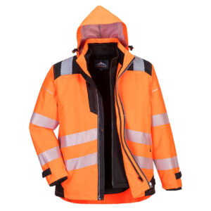 JachetÄƒ 3-Ã®n-1 HiVis PW3, negru, portocaliu