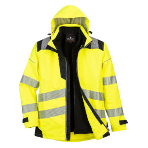 JachetÄƒ 3-Ã®n-1 HiVis PW3, negru, galben