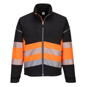 PW3 JachetÄƒ Softshell Hi-Vis Clasa 1, negru, portocaliu