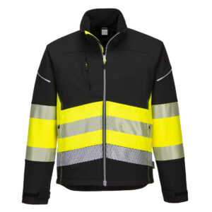 PW3 JachetÄƒ Softshell Hi-Vis Clasa 1, negru, galben