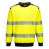 Hanorac cu guler  PW3 Hi-Vis, negru, galben