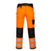 PW3 Pantaloni de lucru pentru femei Hi-Vis Stretch pentru femei, negru, portocaliu