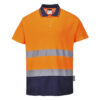 Tricou Polo Bumbac Confort Bicolor, albastru, portocaliu