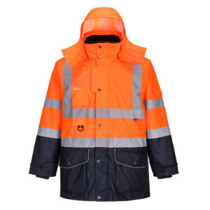 Jacheta HiVis Contrast Trafic 7-in-1, albastru, portocaliu