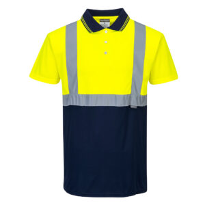 Tricou Polo Doua tonuri., albastru, galben