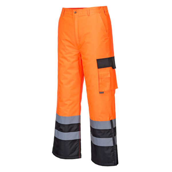 Pantaloni HiVis Contrast Captusiti, negru, portocaliu