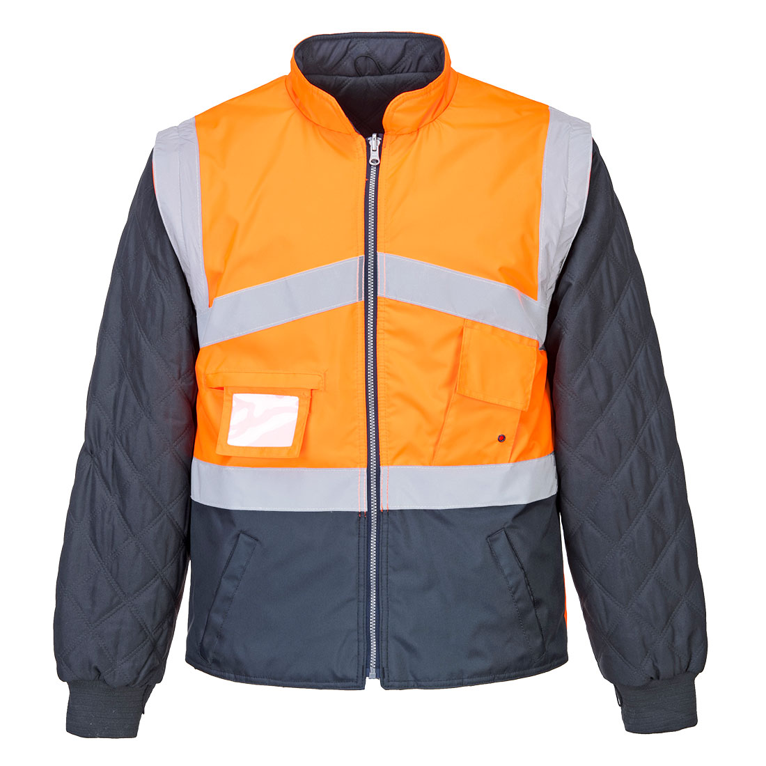 Jacheta Hi-Vis 2-Tone-Reversibla, albastru, portocaliu 1 Jacheta Hi-Vis 2-Tone-Reversibla, albastru, portocaliu