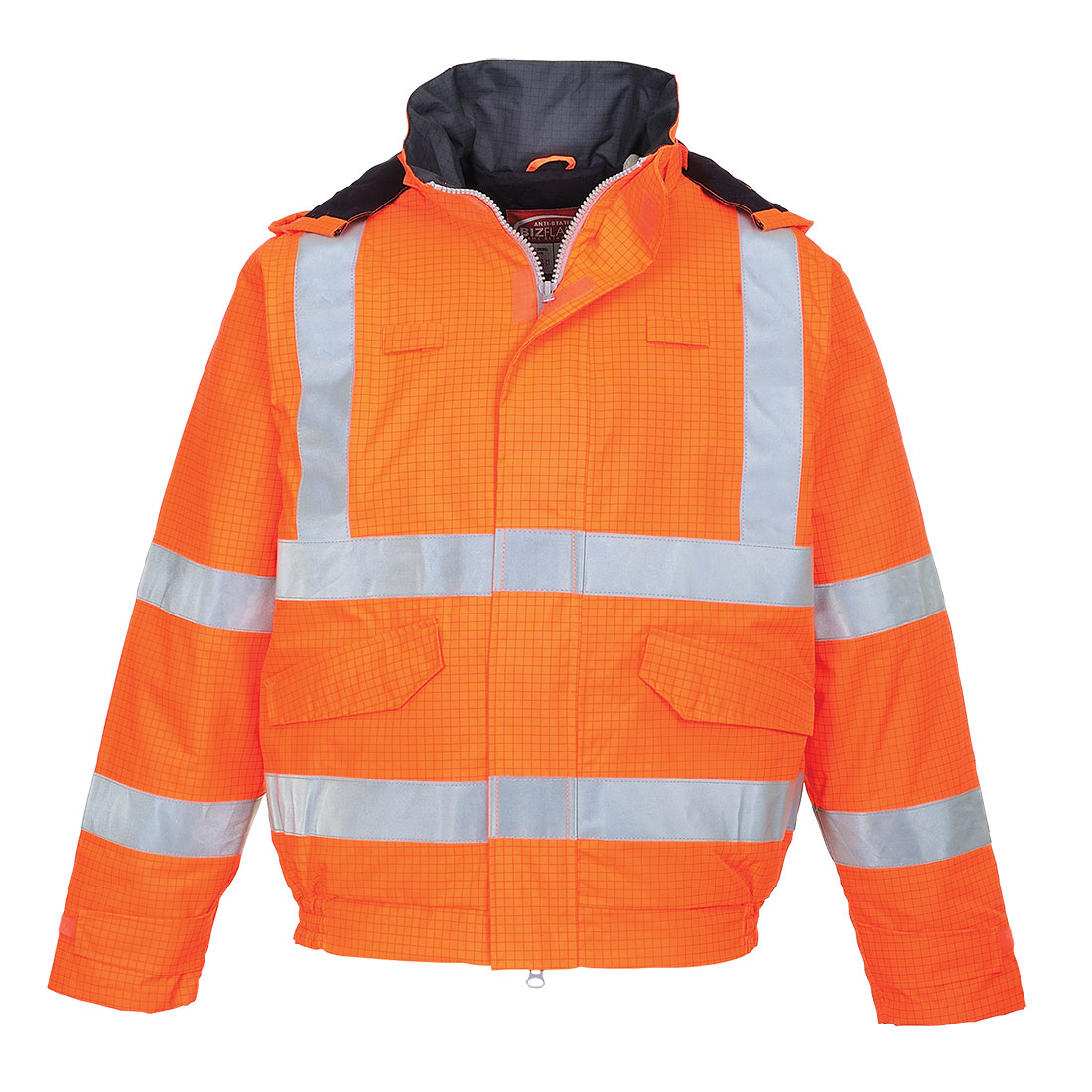 Jacheta de ploaie HiVis Bizflame, Antistatica, Ignifuga, portocaliu 1 Jacheta de ploaie HiVis Bizflame, Antistatica, Ignifuga, portocaliu