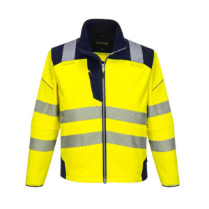 PW3 Jacheta Softshell Vision HiVis, albastru, galben
