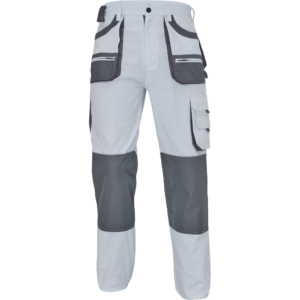 Pantaloni talie salopeta HANS - alb/gri